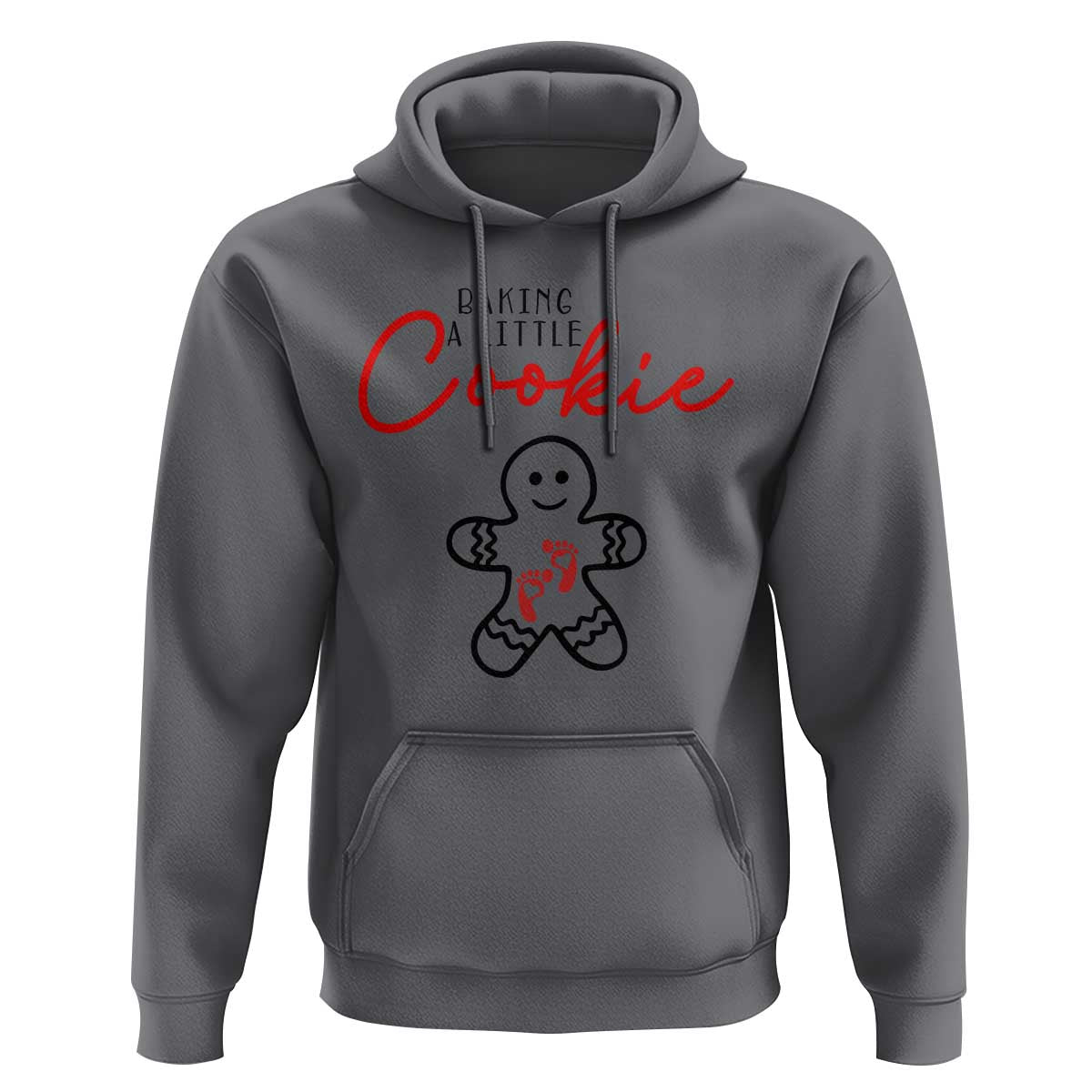Christmas Pregnant Hoodie Baking A Little Cookie Maternity Gingerbread - Wonder Print Shop