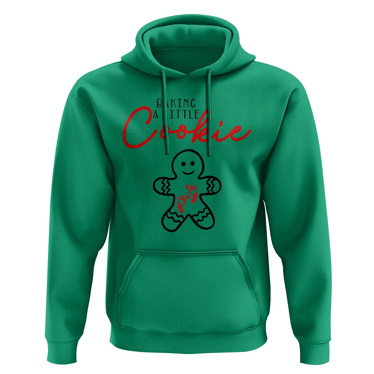 Christmas Pregnant Hoodie Baking A Little Cookie Maternity Gingerbread - Wonder Print Shop