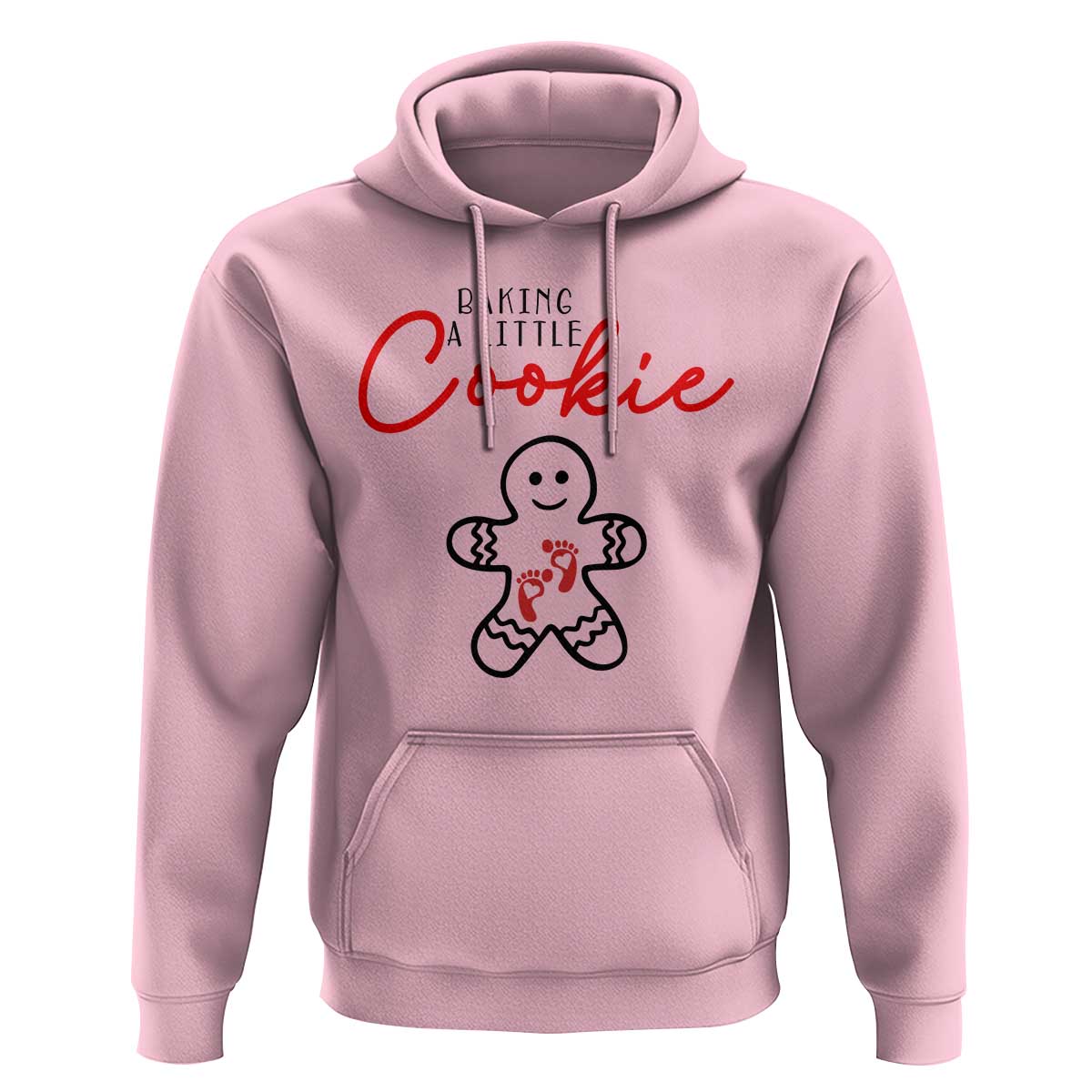 Christmas Pregnant Hoodie Baking A Little Cookie Maternity Gingerbread - Wonder Print Shop