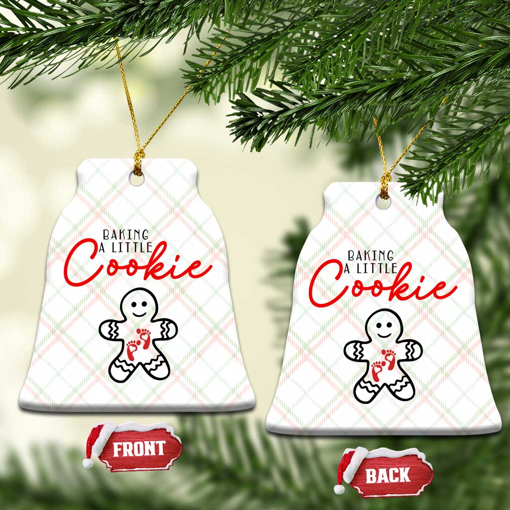 Christmas Pregnant Ceramic Ornament Baking A Little Cookie Maternity Gingerbread - Wonder Print Shop