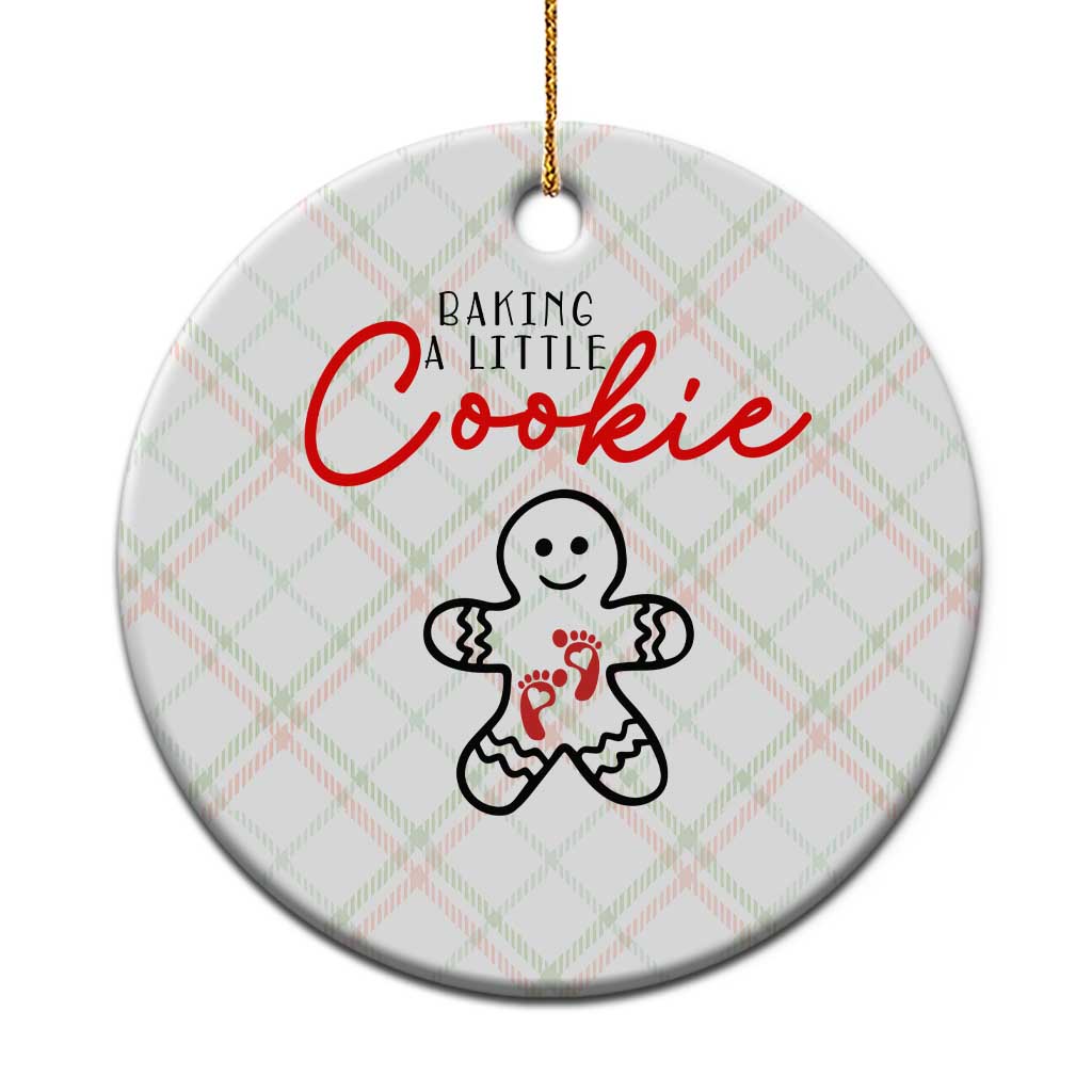 Christmas Pregnant Ceramic Ornament Baking A Little Cookie Maternity Gingerbread - Wonder Print Shop