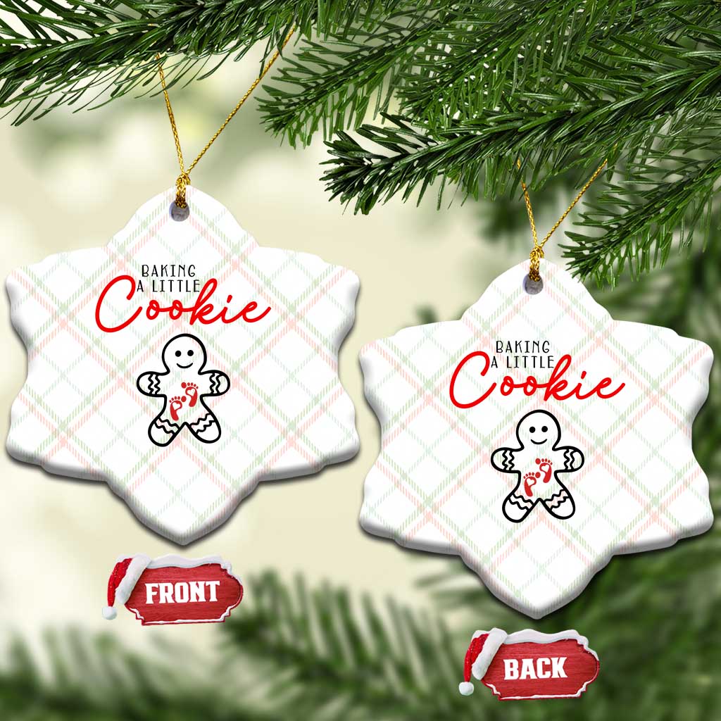 Christmas Pregnant Ceramic Ornament Baking A Little Cookie Maternity Gingerbread - Wonder Print Shop
