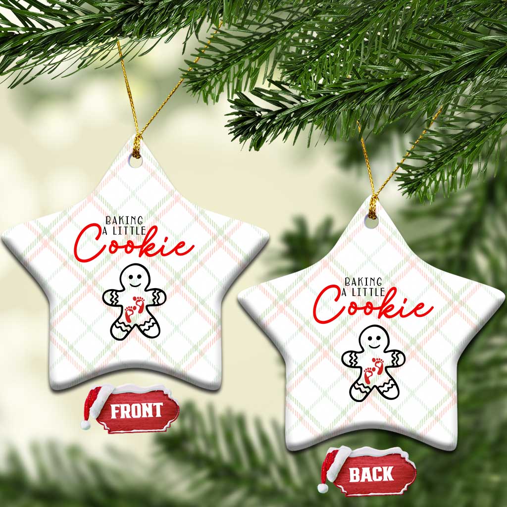 Christmas Pregnant Ceramic Ornament Baking A Little Cookie Maternity Gingerbread - Wonder Print Shop