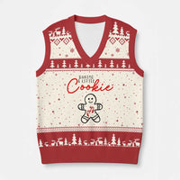 Xmas Pregnant V-Neck Knit Sweater Vest Baking A Little Cookie Maternity Gingerbread - Wonder Print Shop