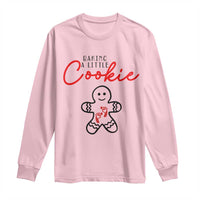 Christmas Pregnant Long Sleeve Shirt Baking A Little Cookie Maternity Gingerbread - Wonder Print Shop