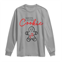Christmas Pregnant Long Sleeve Shirt Baking A Little Cookie Maternity Gingerbread - Wonder Print Shop