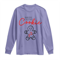 Christmas Pregnant Long Sleeve Shirt Baking A Little Cookie Maternity Gingerbread - Wonder Print Shop