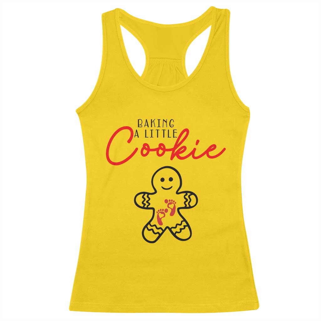 Christmas Pregnant Racerback Tank Top Baking A Little Cookie Maternity Gingerbread - Wonder Print Shop
