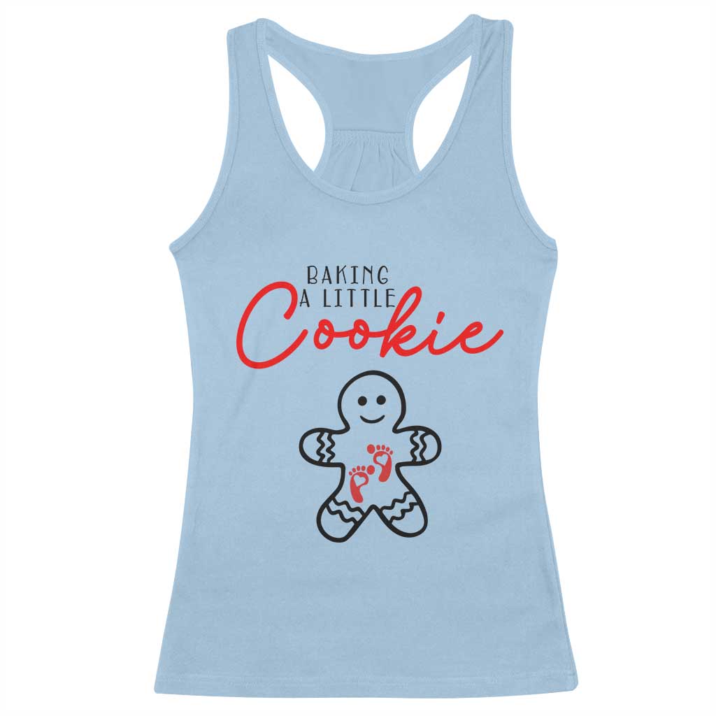 Christmas Pregnant Racerback Tank Top Baking A Little Cookie Maternity Gingerbread - Wonder Print Shop