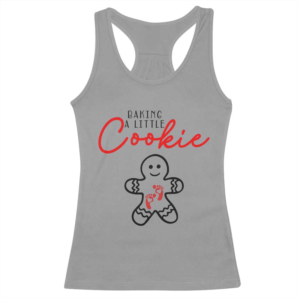 Christmas Pregnant Racerback Tank Top Baking A Little Cookie Maternity Gingerbread - Wonder Print Shop