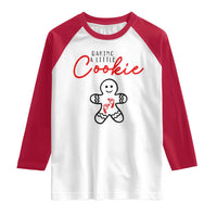 Christmas Pregnant Raglan Shirt Baking A Little Cookie Maternity Gingerbread - Wonder Print Shop
