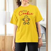 Christmas Pregnant T Shirt For Women Baking A Little Cookie Maternity Gingerbread - Wonder Print Shop
