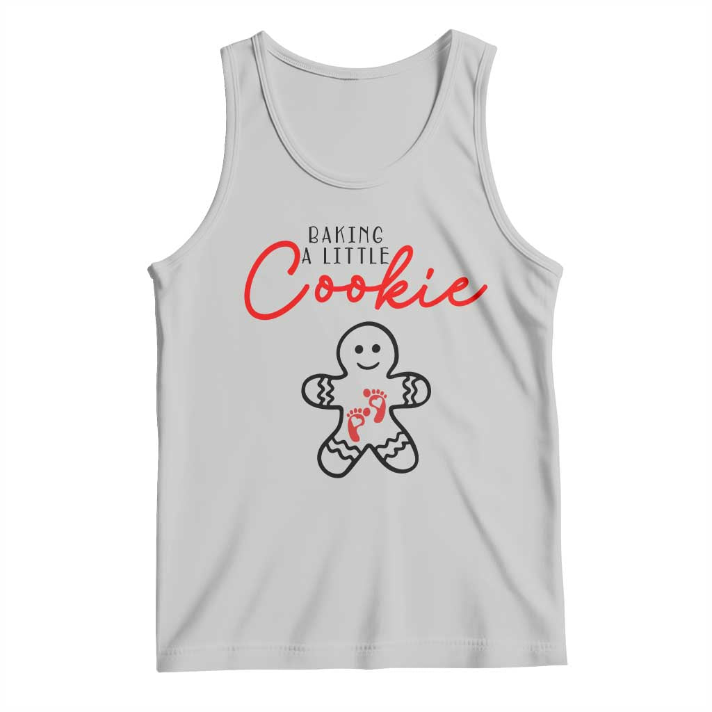 Christmas Pregnant Tank Top Baking A Little Cookie Maternity Gingerbread - Wonder Print Shop