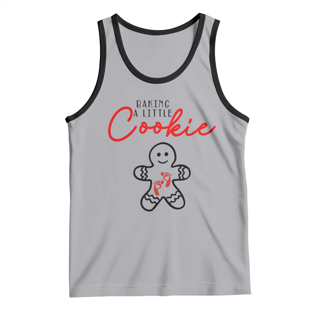 Christmas Pregnant Tank Top Baking A Little Cookie Maternity Gingerbread - Wonder Print Shop