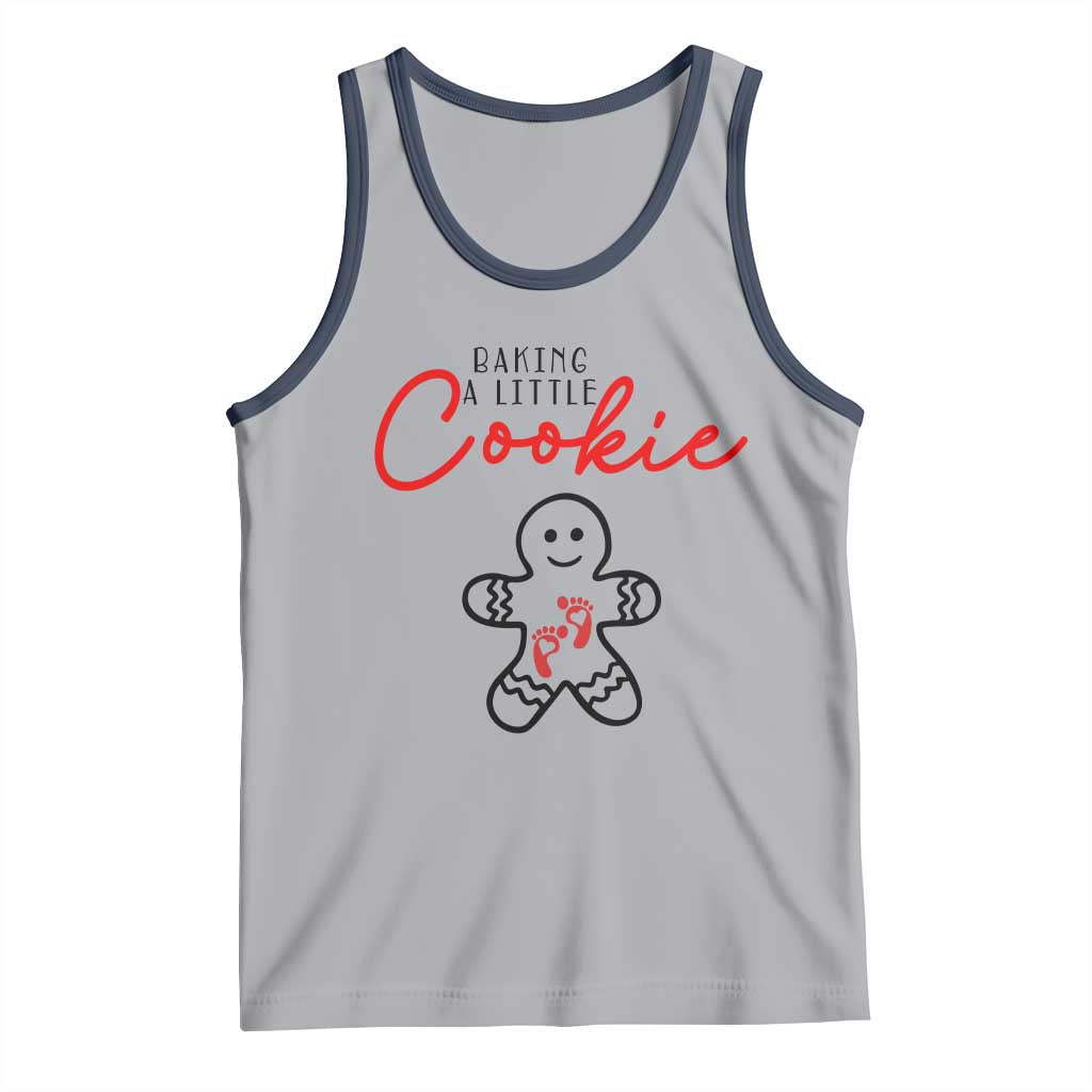 Christmas Pregnant Tank Top Baking A Little Cookie Maternity Gingerbread - Wonder Print Shop