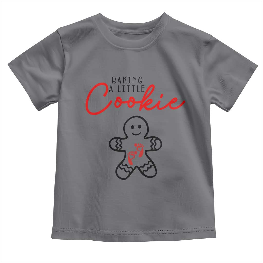 Christmas Pregnant Toddler T Shirt Baking A Little Cookie Maternity Gingerbread - Wonder Print Shop