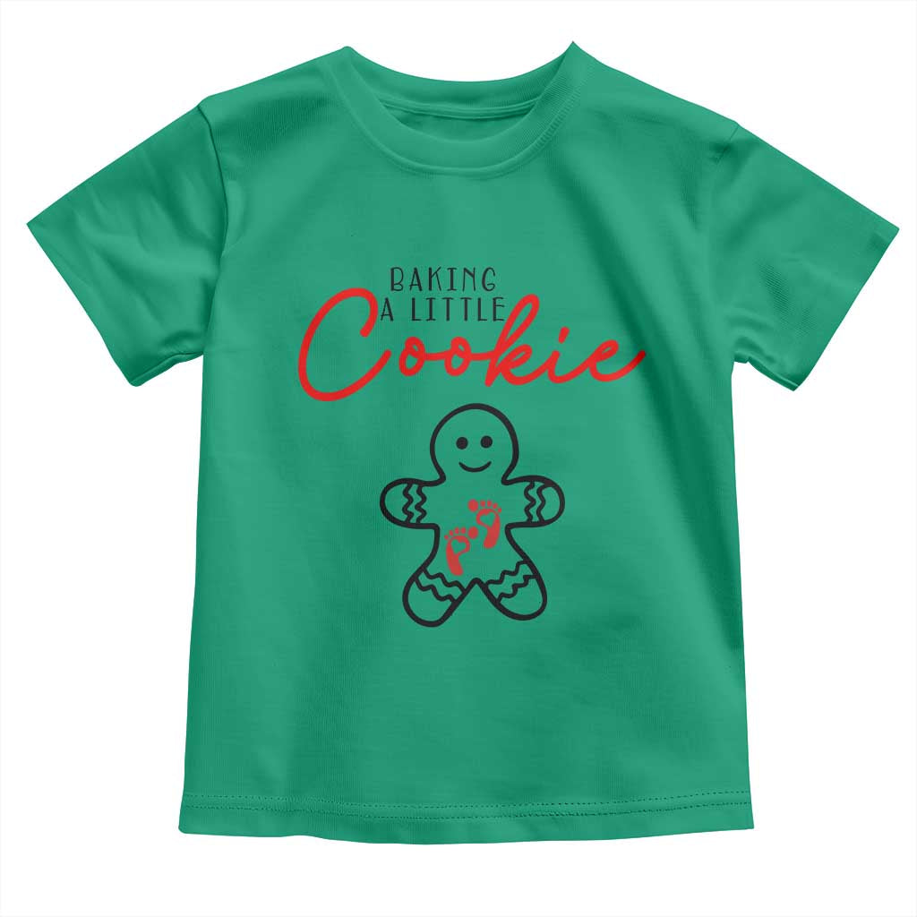 Christmas Pregnant Toddler T Shirt Baking A Little Cookie Maternity Gingerbread - Wonder Print Shop