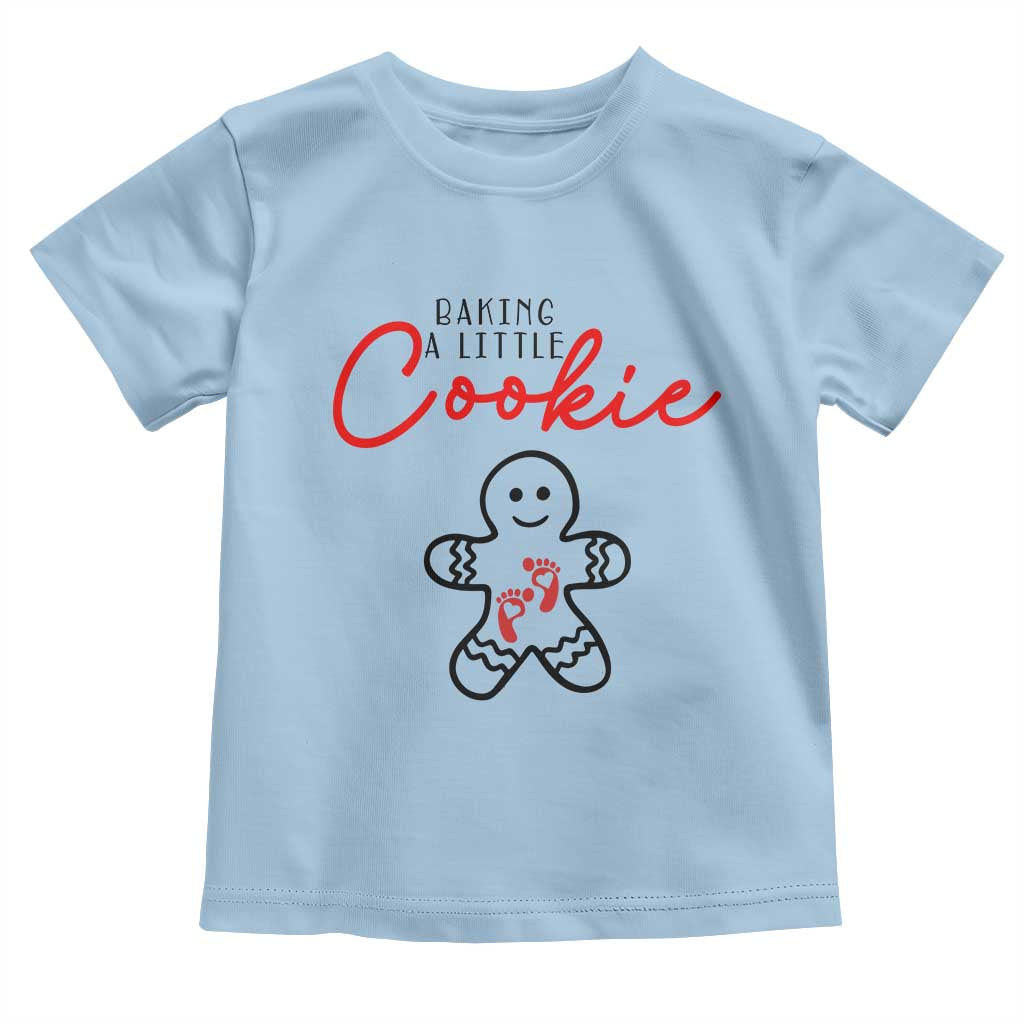 Christmas Pregnant Toddler T Shirt Baking A Little Cookie Maternity Gingerbread - Wonder Print Shop