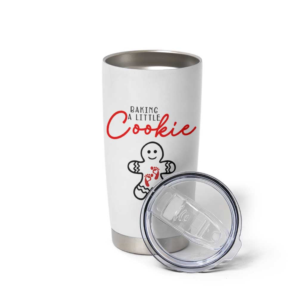 Christmas Pregnant Tumbler Cup Baking A Little Cookie Maternity Gingerbread - Wonder Print Shop