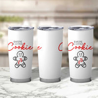 Christmas Pregnant Tumbler Cup Baking A Little Cookie Maternity Gingerbread - Wonder Print Shop