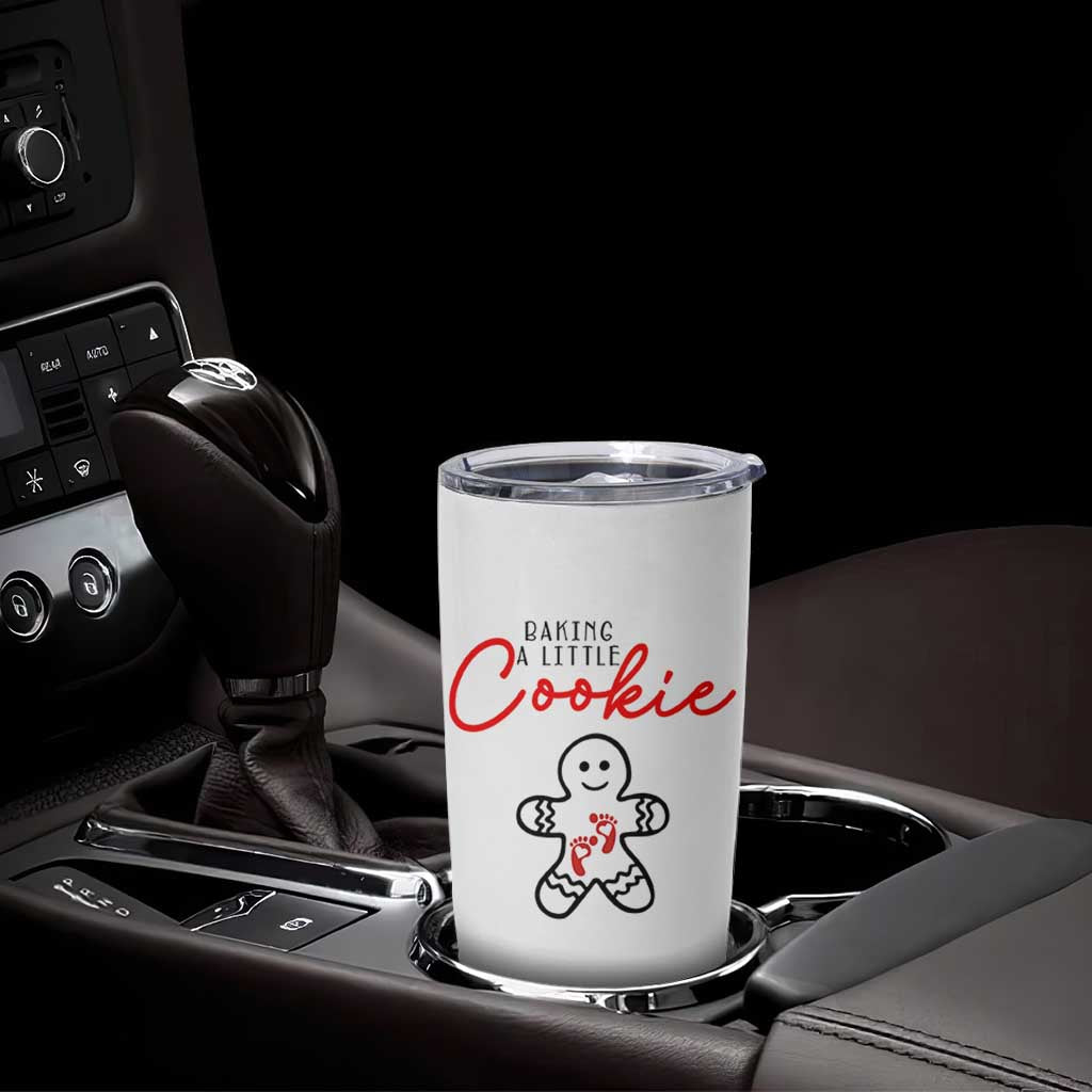 Christmas Pregnant Tumbler Cup Baking A Little Cookie Maternity Gingerbread - Wonder Print Shop