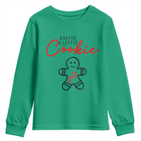 Christmas Pregnant Youth Sweatshirt Baking A Little Cookie Maternity Gingerbread - Wonder Print Shop