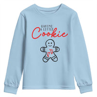 Christmas Pregnant Youth Sweatshirt Baking A Little Cookie Maternity Gingerbread - Wonder Print Shop