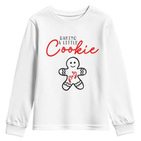 Christmas Pregnant Youth Sweatshirt Baking A Little Cookie Maternity Gingerbread - Wonder Print Shop