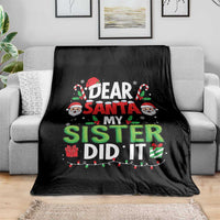 Dear Santa My Sister Did It Funny Christmas Throw Blanket Boys Girls Kids - Wonder Print Shop