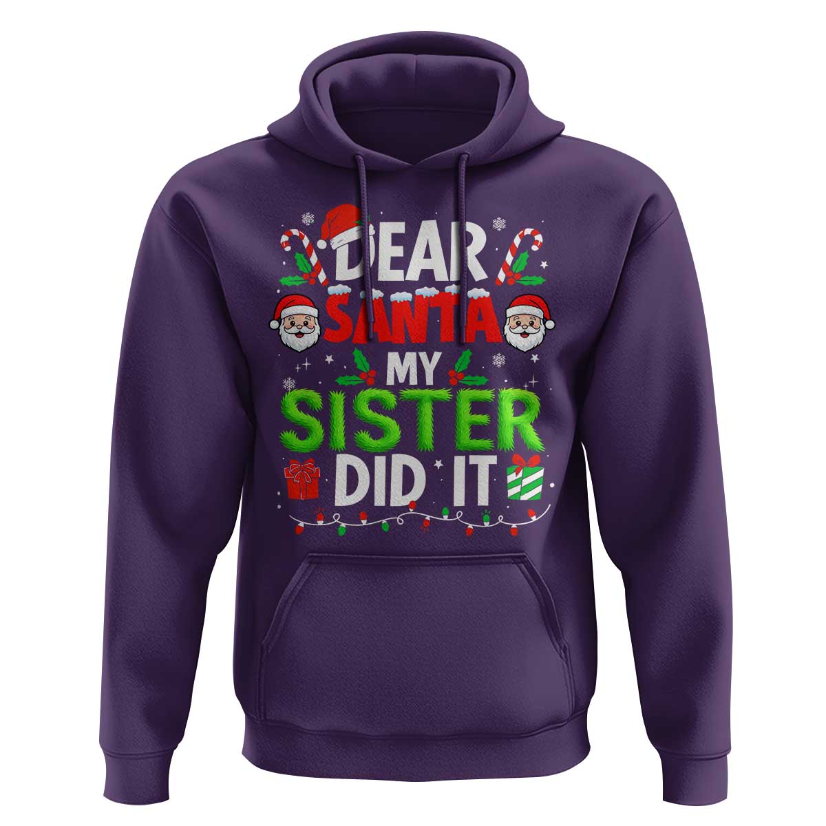 Dear Santa My Sister Did It Funny Christmas Hoodie Boys Girls Kids - Wonder Print Shop