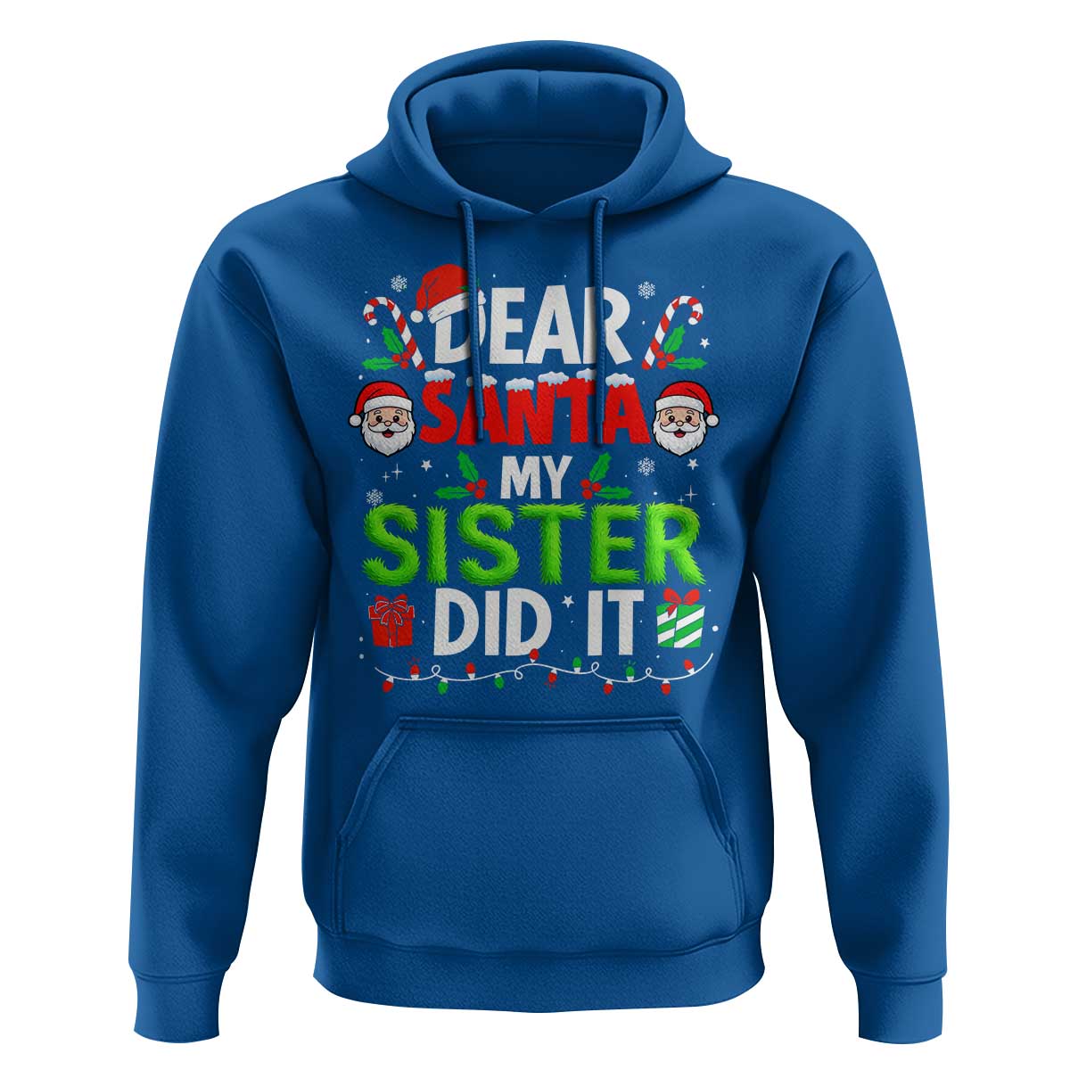 Dear Santa My Sister Did It Funny Christmas Hoodie Boys Girls Kids - Wonder Print Shop