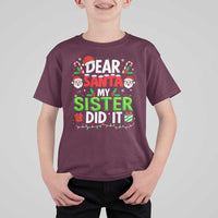Dear Santa My Sister Did It Funny Christmas T Shirt For Kid Boys Girls Kids - Wonder Print Shop