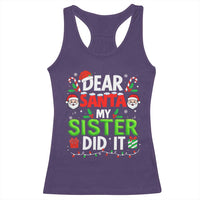 Dear Santa My Sister Did It Funny Christmas Racerback Tank Top Boys Girls Kids - Wonder Print Shop