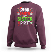 Dear Santa My Sister Did It Funny Christmas Sweatshirt Boys Girls Kids - Wonder Print Shop