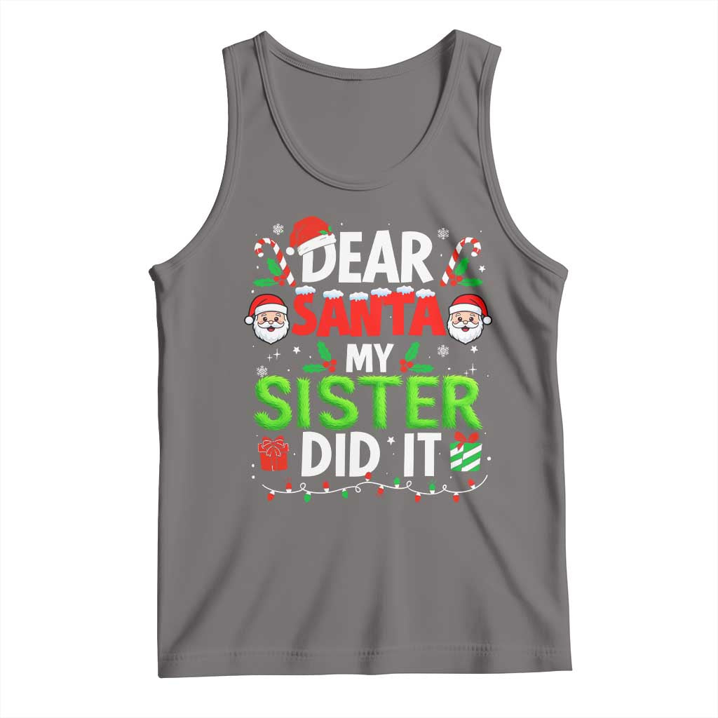 Dear Santa My Sister Did It Funny Christmas Tank Top Boys Girls Kids - Wonder Print Shop