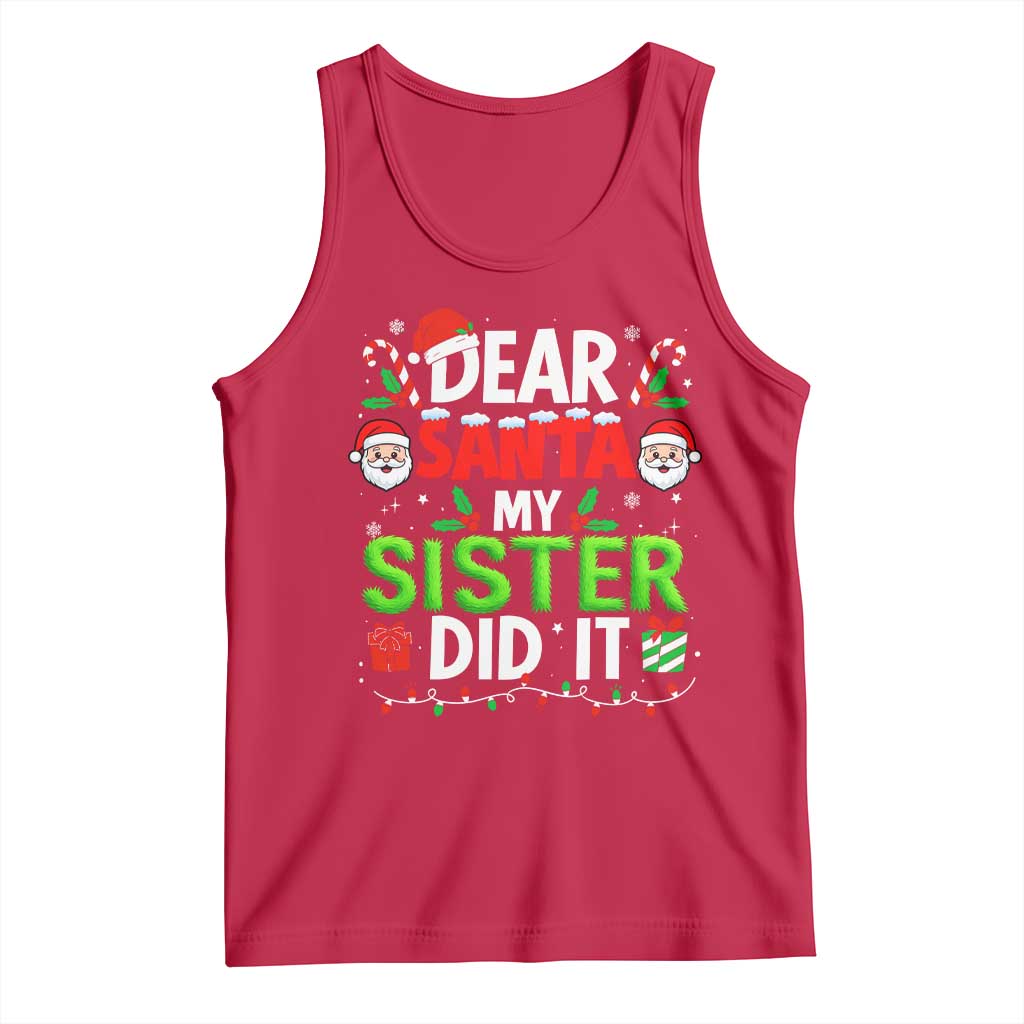 Dear Santa My Sister Did It Funny Christmas Tank Top Boys Girls Kids - Wonder Print Shop