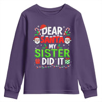 Dear Santa My Sister Did It Funny Christmas Youth Sweatshirt Boys Girls Kids - Wonder Print Shop