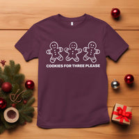 Cookies For Three Please Pregnancy Announcement Christmas T Shirt - Wonder Print Shop