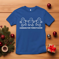 Cookies For Three Please Pregnancy Announcement Christmas T Shirt - Wonder Print Shop