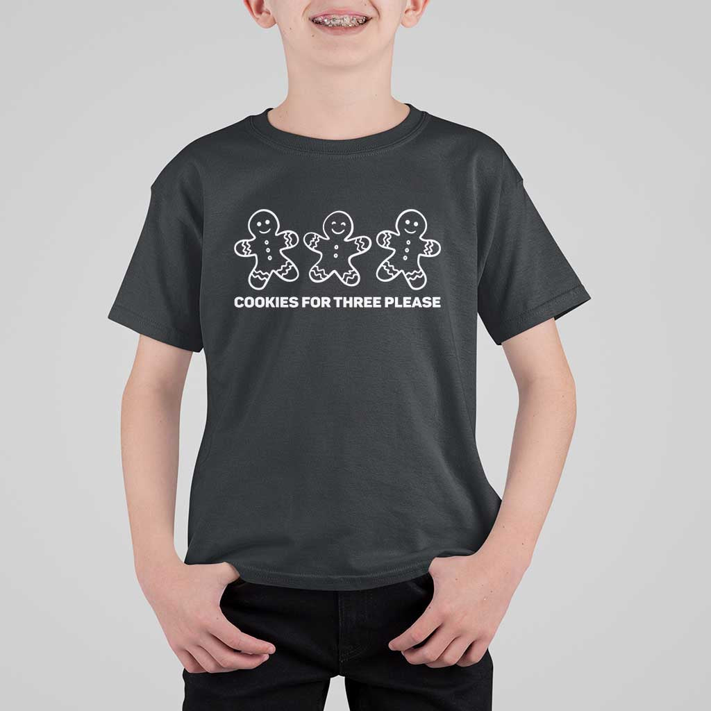 Cookies For Three Please Pregnancy Announcement Christmas T Shirt For Kid - Wonder Print Shop