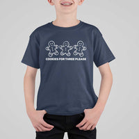 Cookies For Three Please Pregnancy Announcement Christmas T Shirt For Kid - Wonder Print Shop