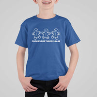 Cookies For Three Please Pregnancy Announcement Christmas T Shirt For Kid - Wonder Print Shop