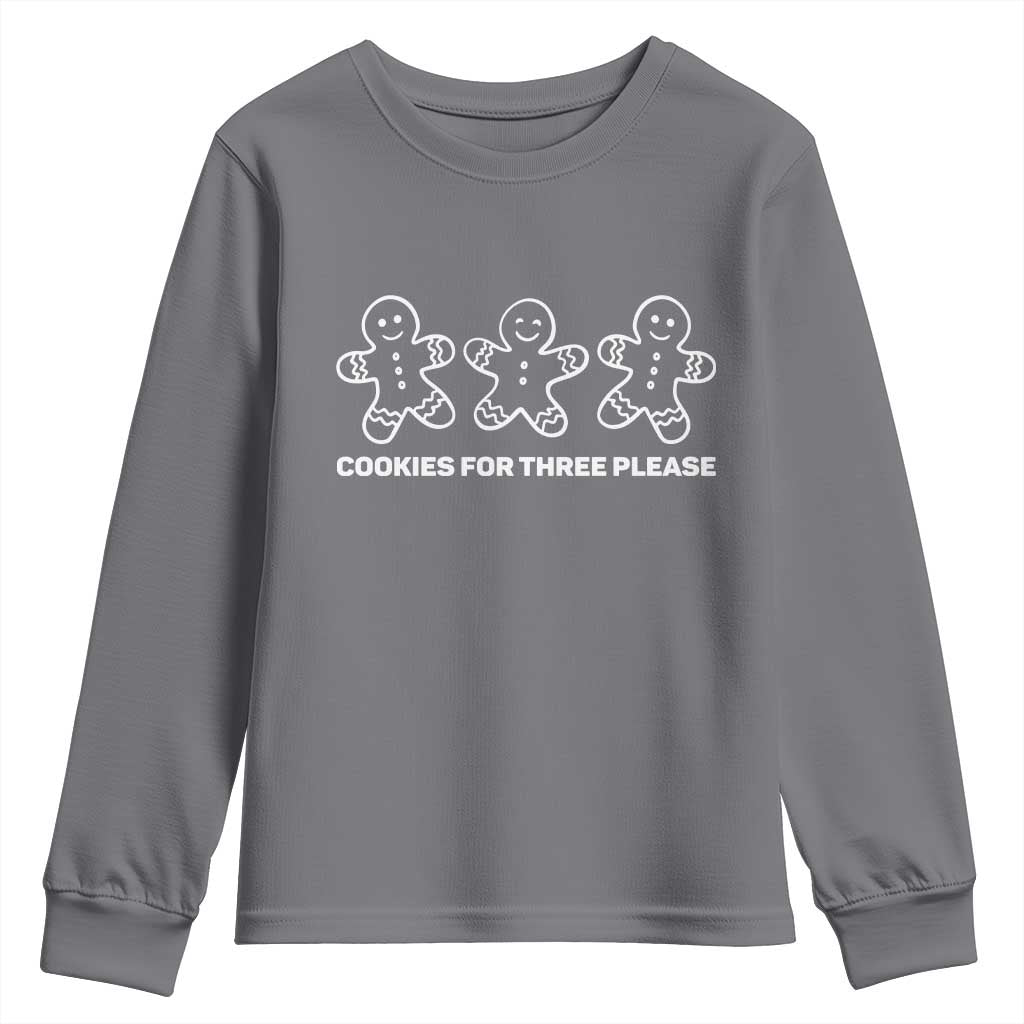Cookies For Three Please Pregnancy Announcement Christmas Youth Sweatshirt - Wonder Print Shop