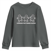Cookies For Three Please Pregnancy Announcement Christmas Youth Sweatshirt - Wonder Print Shop