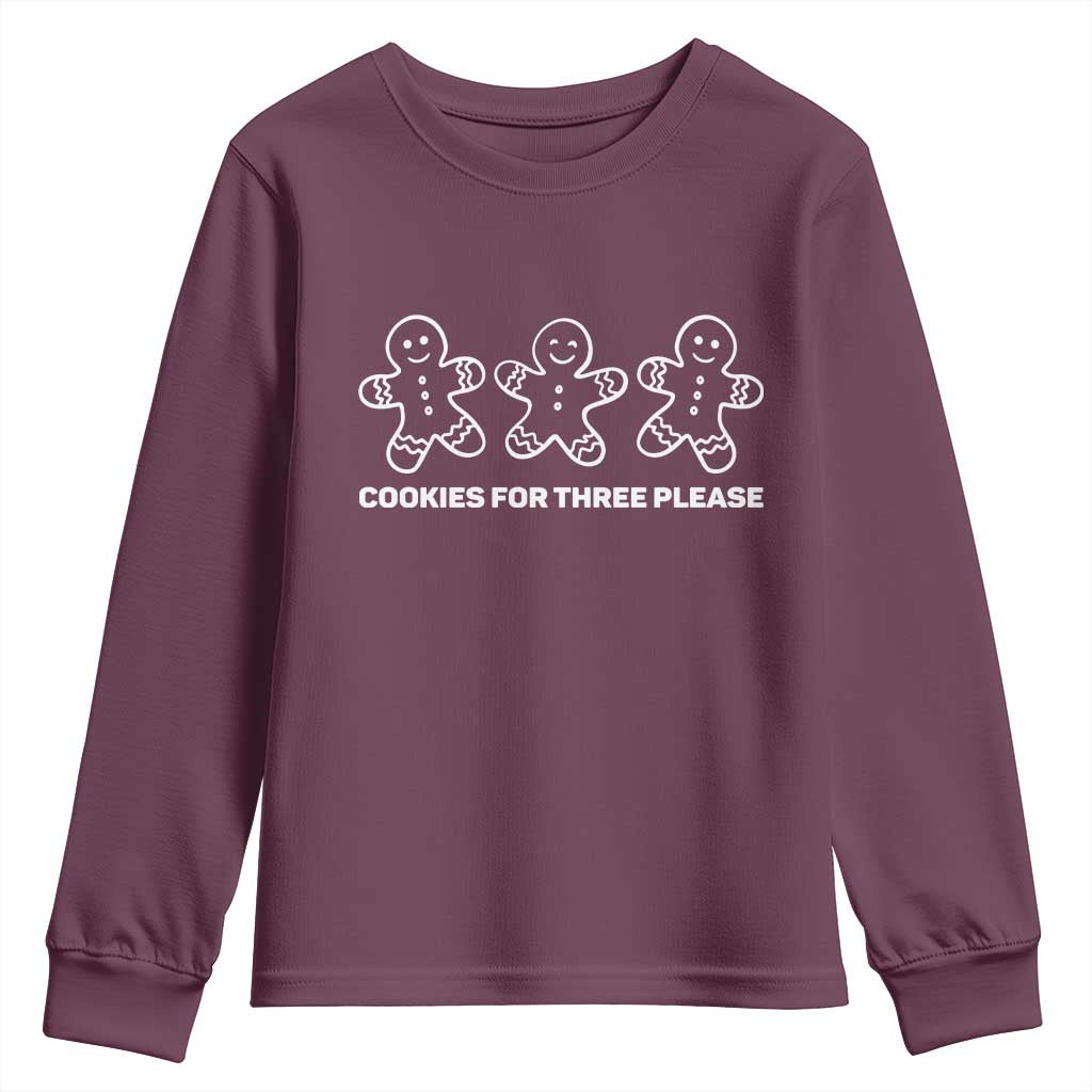 Cookies For Three Please Pregnancy Announcement Christmas Youth Sweatshirt - Wonder Print Shop