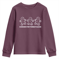 Cookies For Three Please Pregnancy Announcement Christmas Youth Sweatshirt - Wonder Print Shop