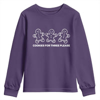 Cookies For Three Please Pregnancy Announcement Christmas Youth Sweatshirt - Wonder Print Shop