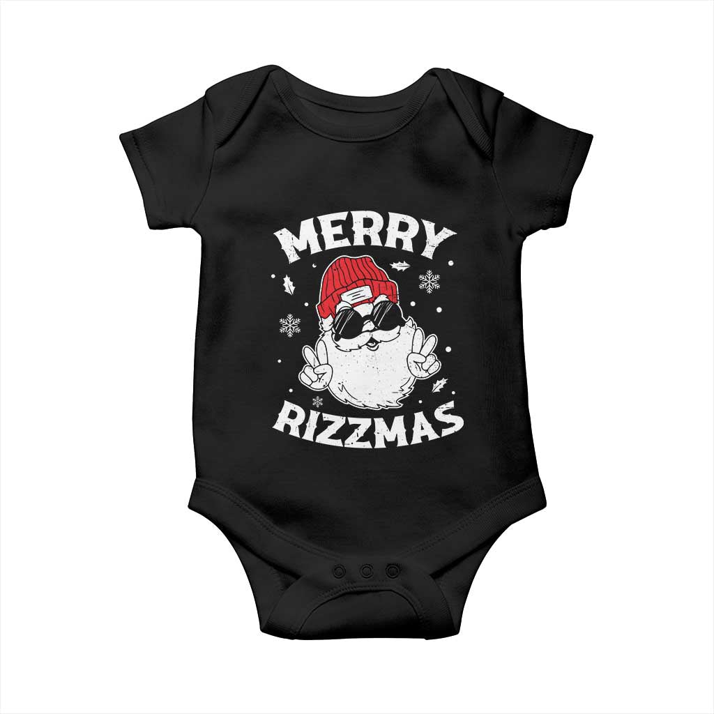Funny Christmas Santa Baby Onesie Merry Rizzmas Kids Teens School