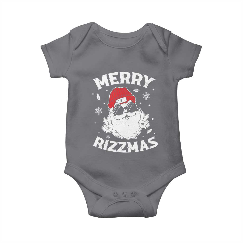 Funny Christmas Santa Baby Onesie Merry Rizzmas Kids Teens School