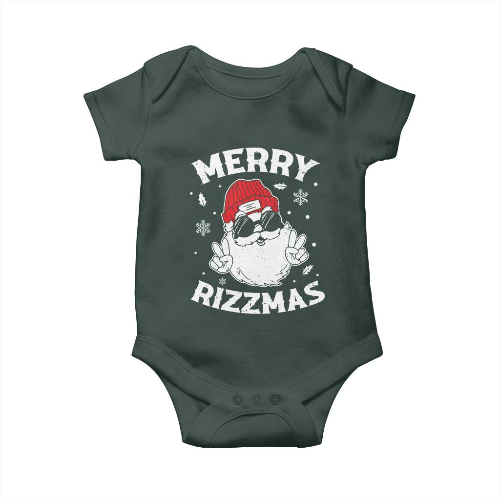 Funny Christmas Santa Baby Onesie Merry Rizzmas Kids Teens School